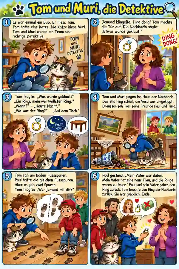 Tom et son chat Muri mènent une enquête sur une bague volée